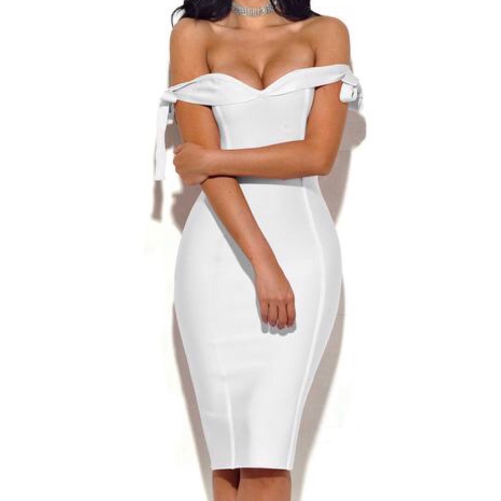 Off the shoulder bandage dress